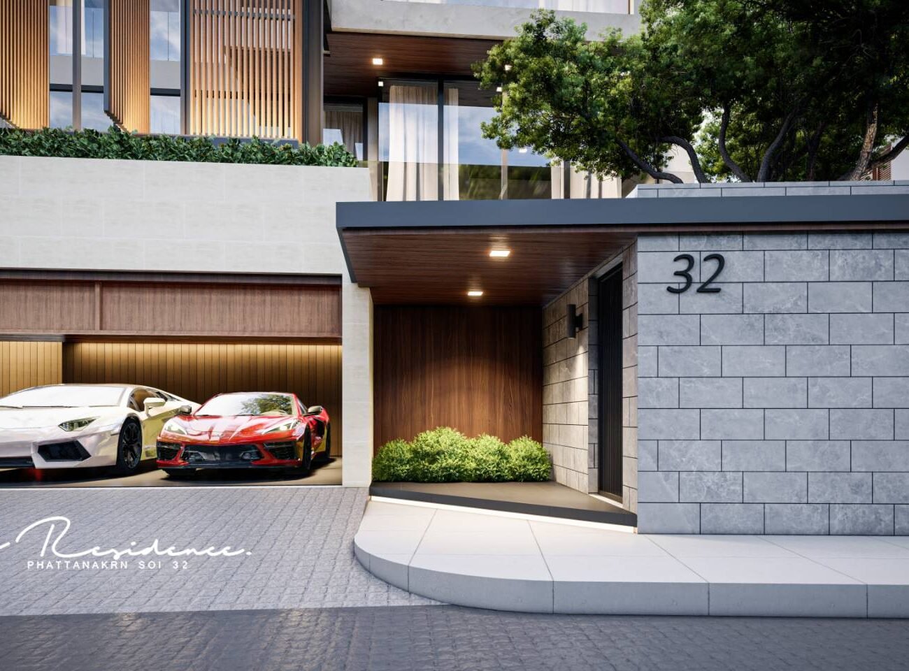 ลานจอดรถหน้าบ้าน